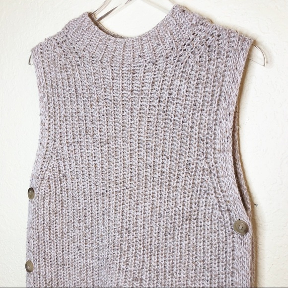 Closed | Tan Side Button Sleeveless Sweater Sz XS - Picture 2 of 6